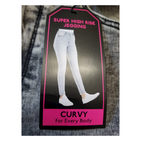 No Boundaries Super High Rise Gray Women’s Jeggings Size 11 30W inseam 26.5L - Picture 4 of 8